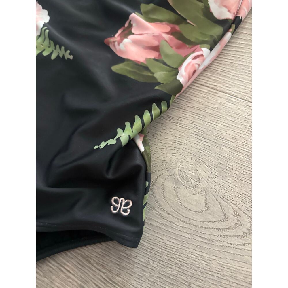Albion The Maria Carolina Floral Rose One Piece Swimsuit XS Mesh Strappy Back - Picture 5 of 11